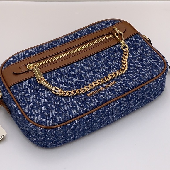 Michael Kors Jet Set Item Large East West Zip Chain Crossbody XBody 
Den… - Picture 13 of 16